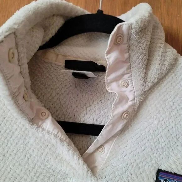Patagonia Womens Re-Tool Snap-T Pullover Size Small S White Cream Fleece Sweater - Picture 4 of 11